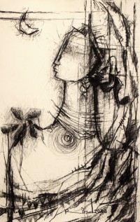 A. S. Rind, 22 x 14 Inch, Charcoal On Paper , Figurative Painting, AC-ASR-397